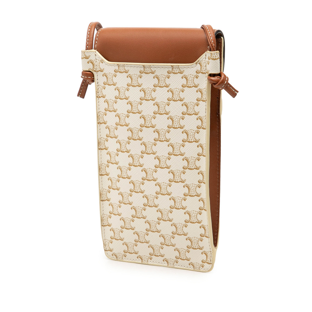 Pre-Loved Celine Triomphe Coated Canvas Phone Pouch Flap Crossbody - Picture 2 of 8